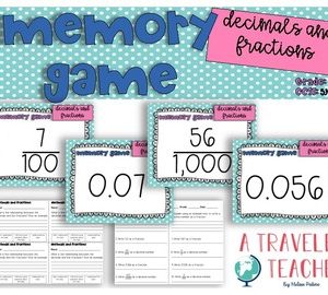 Relate decimals and fractions games flashcards