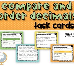 Compare and order decimals task cards