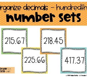Number Sets Organize Decimals Hundredths