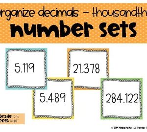 Number Sets Organize Decimals Thousandths