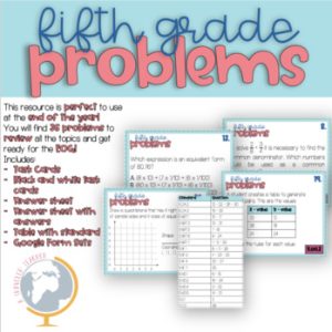 5th Grade Math Review EOG preparation Problems (Distance Learning)