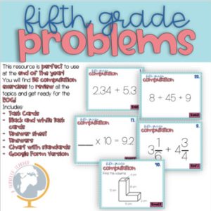 5th Grade Math review EOG Preparation Computation Problems