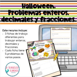 Halloween. Problemas enteros, decimales y fracciones