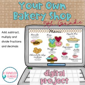 Decimals and fractions math project your own Bakery Shop