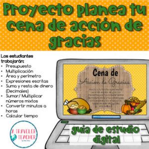 Proyecto planea tu cena de acción de gracias práctica matemáticas