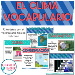 El clima tarjetas de vocabulario