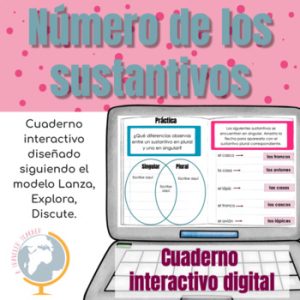 Número de los sustantivos cuaderno interactivo digital (Nouns in Spanish)