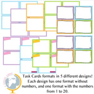 Rainbow task cards formats