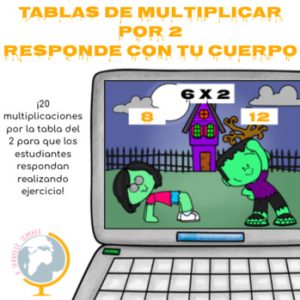 Tablas de multiplicar: tabla del 2. Responde con tu cuerpo Halloween