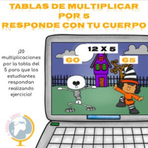 Tablas de multiplicar: tabla del 5. Responde con tu cuerpo Halloween