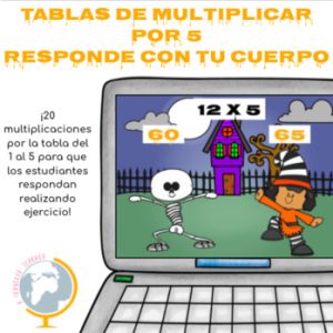 Tablas de multiplicar: tablas del 1 al 5. Responde con tu cuerpo Halloween