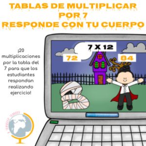 Tablas de multiplicar: tabla del 7. Responde con tu cuerpo Halloween