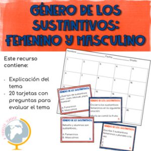 Género de los sustantivos preguntas de comprensión