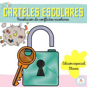 Llaves resolución de conflictos para decoración y guía en aula
