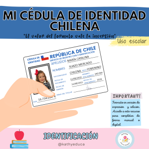 FORMATO CÉDULA DE IDENTIDAD CHILENA PARA USO ESCOLAR