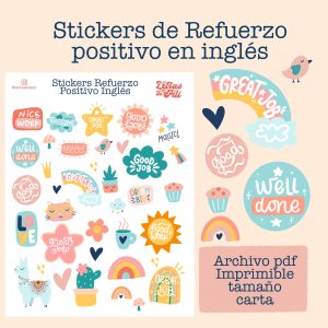 Stickers refuerzo positivo En inglés
