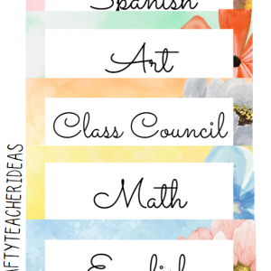 Schedule flashcards (tarjetas horario)