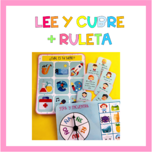 Lee y cubre + ruleta silábica: letra Ñ