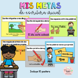 Carteles metas de escritura inicial