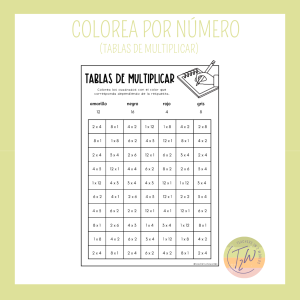Colorea por número: Tablas de multiplicar