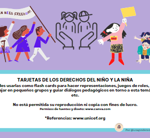 Tarjetas de los derechos del niño y la niña