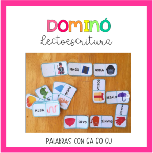 Dominó de lectura: palabras con ga-go-gu