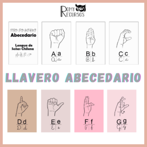 Llaveros ABC Lengua de Señas Chilena + Mural