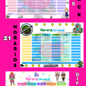 Horarios escolares con diferentes motivos
