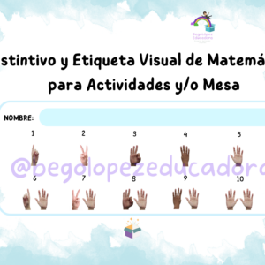 Distintivo y Etiqueta visual para actividades y/o mesa con guía matemática.