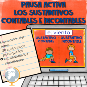 Identificar sustantivos contables e incontables: responde con tu cuerpo
