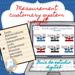 Measurement customary system weight digital study guide