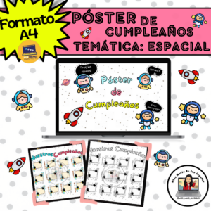 PÓSTER “CUMPLEAÑOS” (TEMÁTICA ESPACIAL)