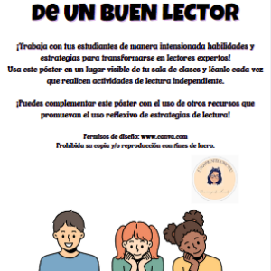 Póster habilidades de un buen lector