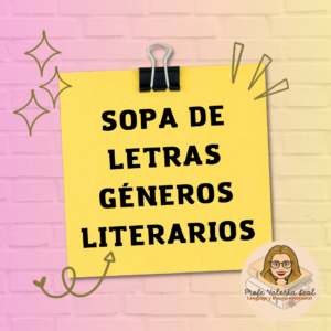 Sopa de letras Géneros Literarios