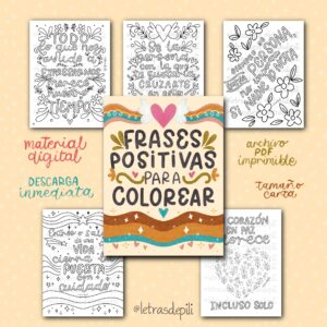 Cuadernillo de frases positivas para colorear