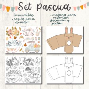Set imprimible conejo de pascua