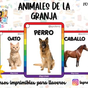 ANIMALES DE LA GRANJA IMPRIMIBLE PARA LLAVERO.