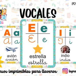 VOCALES IMPRIMIBLE PARA LLAVERO.
