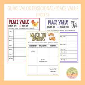 Guías valor posicional/place value (inglés)