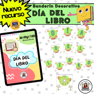 📚• Banderín día del libro•📚