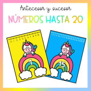 Tarjetas antecesor y sucesor con recta numérica