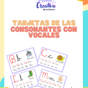 Tarjetas de consonantes con vocales