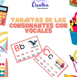 Tarjetas de las consonantes en imprenta