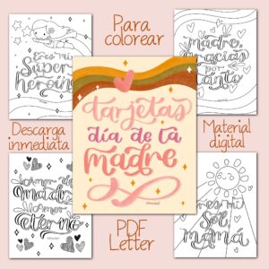Tarjetas Día de la Madre para colorear