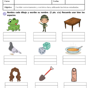 Evaluación Escritura letras M - L- S- P- D