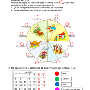 (Los meses de año) Evaluación de Historia 1º básico