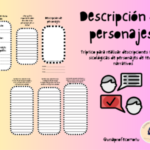 Tríptico descripción de personajes