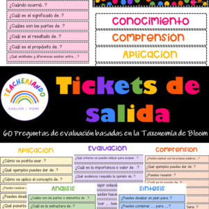 Tickets de salida - Taxonomía de Bloom