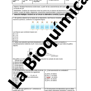 Evaluación sumativa pH Química