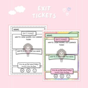 Exit tickets / Ticket de Salida (B&W and color version)